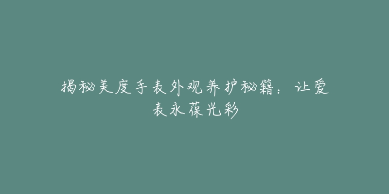 揭秘美度手表外观养护秘籍：让爱表永葆光彩