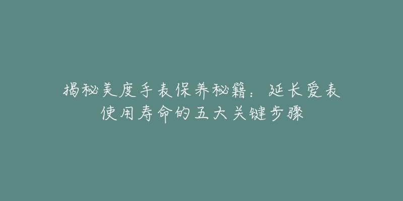 揭秘美度手表保养秘籍：延长爱表使用寿命的五大关键步骤