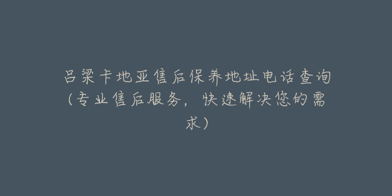 吕梁卡地亚售后保养地址电话查询(专业售后服务，快速解决您的需求)