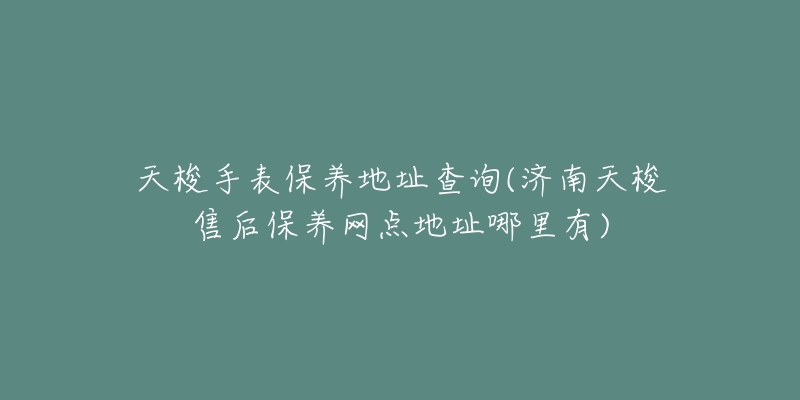 天梭手表保养地址查询(济南天梭售后保养网点地址哪里有)