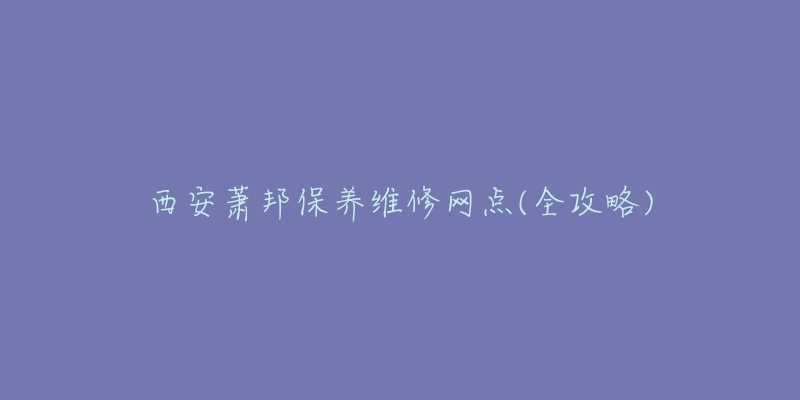 西安萧邦保养维修网点(全攻略)