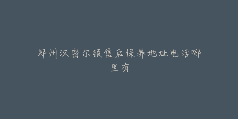 郑州汉密尔顿售后保养地址电话哪里有