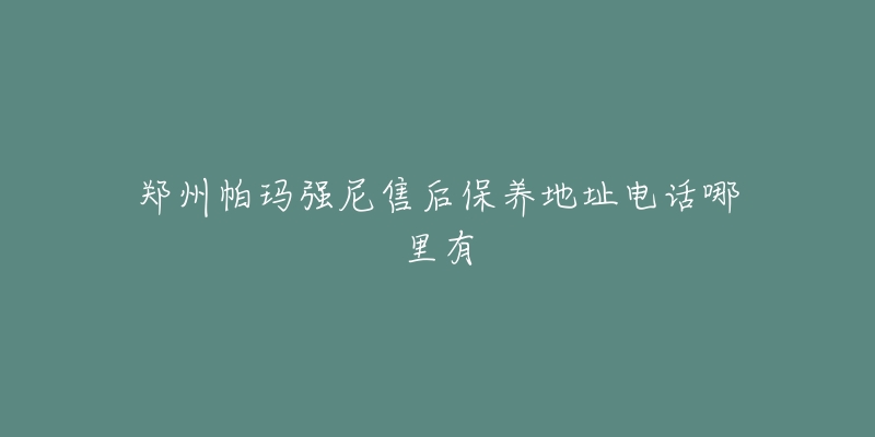 郑州帕玛强尼售后保养地址电话哪里有