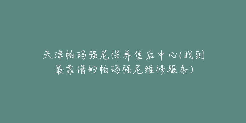 天津帕玛强尼保养售后中心(找到最靠谱的帕玛强尼维修服务)