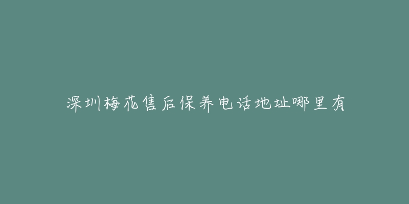 深圳梅花售后保养电话地址哪里有