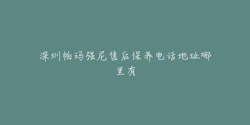 深圳帕玛强尼售后保养电话地址哪里有