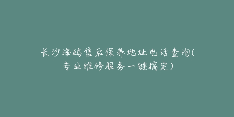 长沙海鸥售后保养地址电话查询(专业维修服务一键搞定)