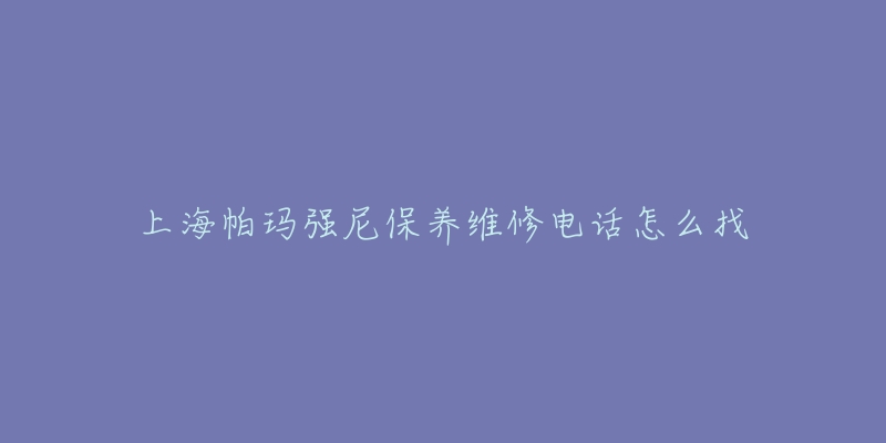 上海帕玛强尼保养维修电话怎么找