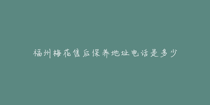 福州梅花售后保养地址电话是多少