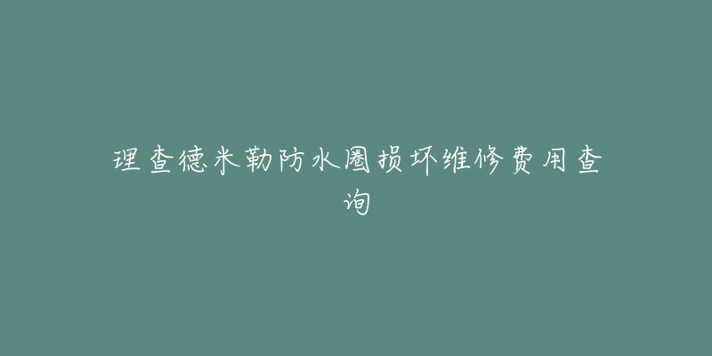 理查德米勒防水圈损坏维修费用查询