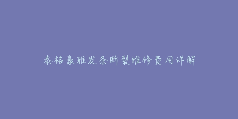 泰格豪雅发条断裂维修费用详解