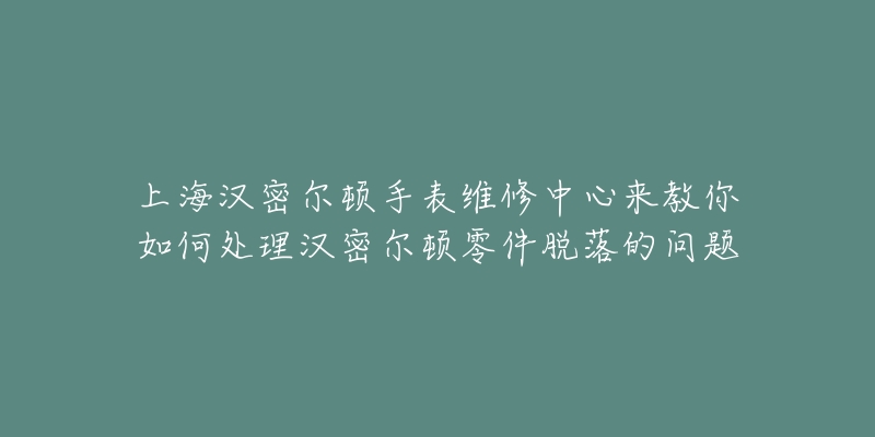 上海汉密尔顿手表维修中心来教你如何处理汉密尔顿零件脱落的问题