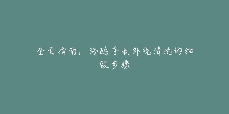 全面指南：海鸥手表外观清洗的细致步骤