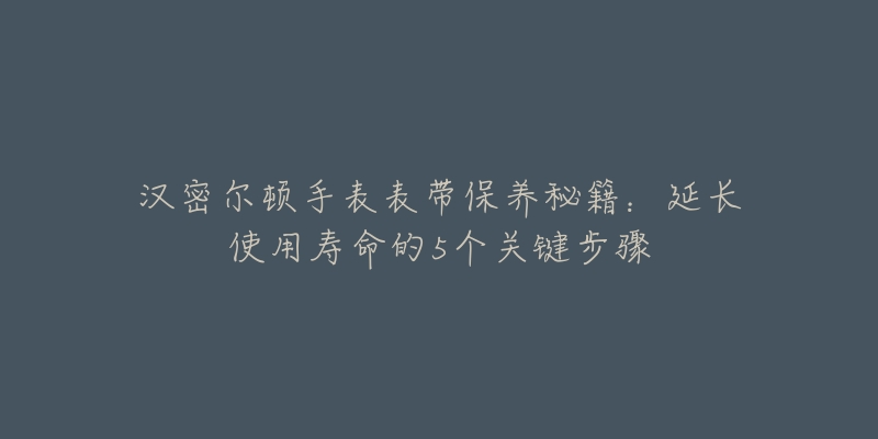 汉密尔顿手表表带保养秘籍：延长使用寿命的5个关键步骤