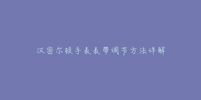 汉密尔顿手表表带调节方法详解