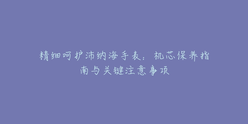 精细呵护沛纳海手表：机芯保养指南与关键注意事项