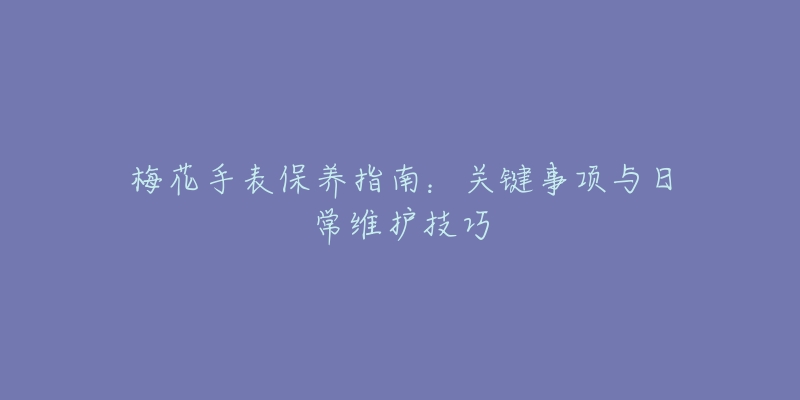 梅花手表保养指南：关键事项与日常维护技巧