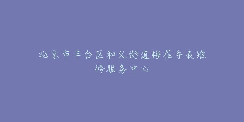 北京市丰台区和义街道梅花手表维修服务中心