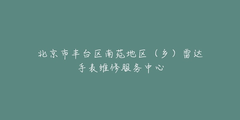 北京市丰台区南苑地区（乡）雷达手表维修服务中心